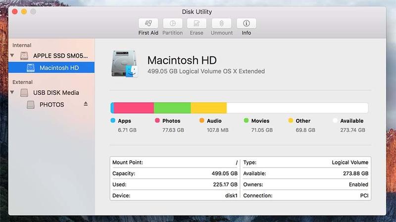 use disk utility mac for more storage